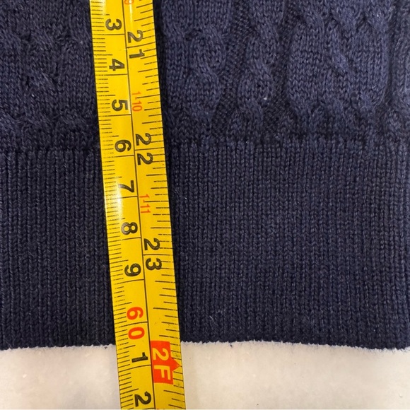 Bobby Jones Women’s Cable Knit Sweater Vest Navy Medium V neck Golf Sport - Picture 6 of 8